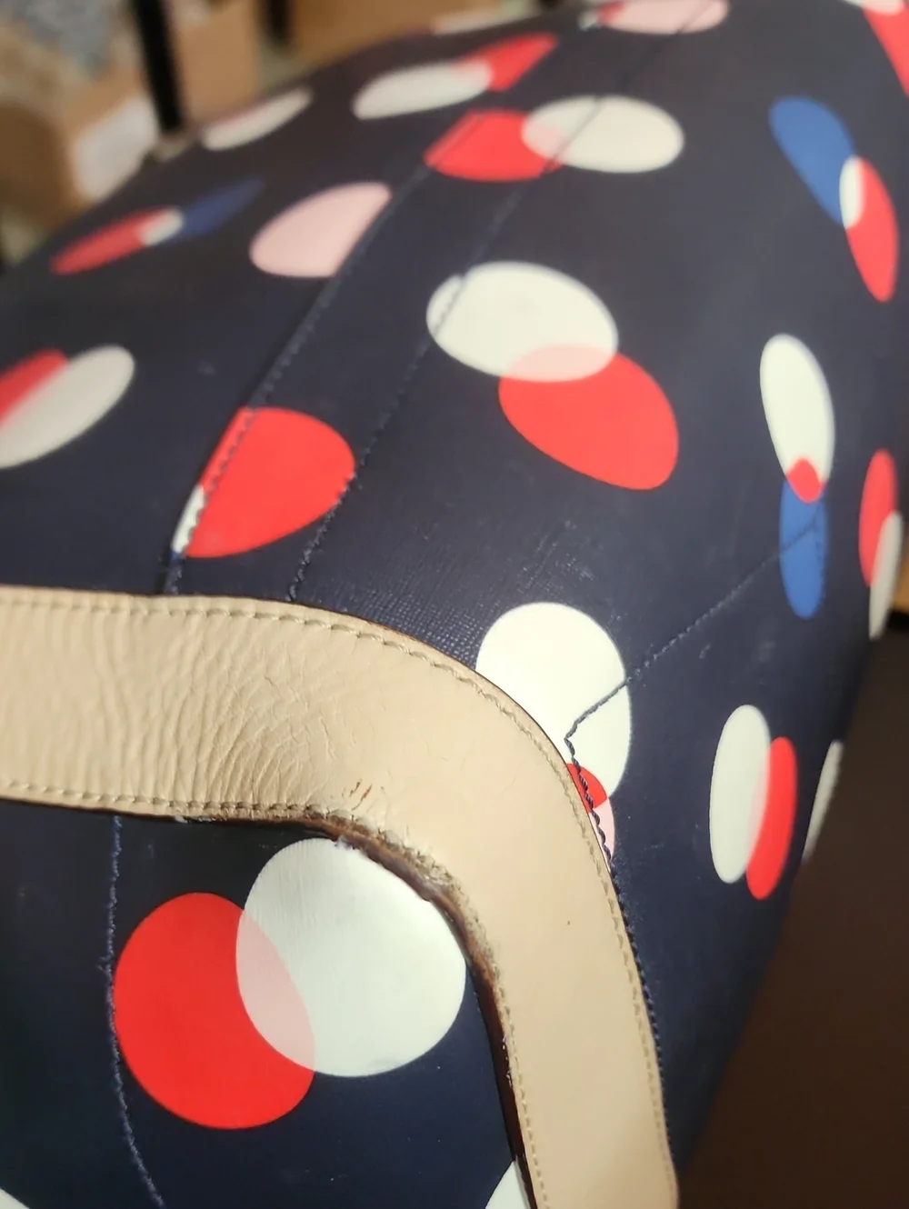 Kate Spade Storybook Navy Polka Dot Tote Good Used Condition Read Description
